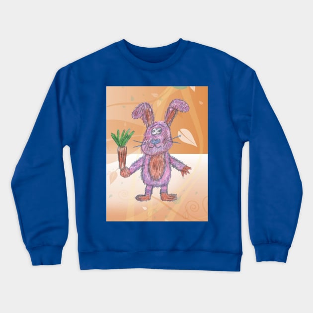 Hare with Carrot Crewneck Sweatshirt by Mila-Ola_Art